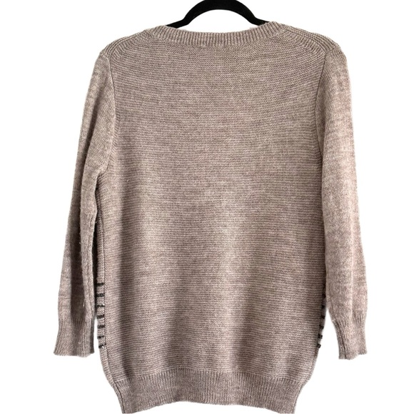 J.Crew Beige and Black Striped V-Neck Sweater - Picture 3 of 8